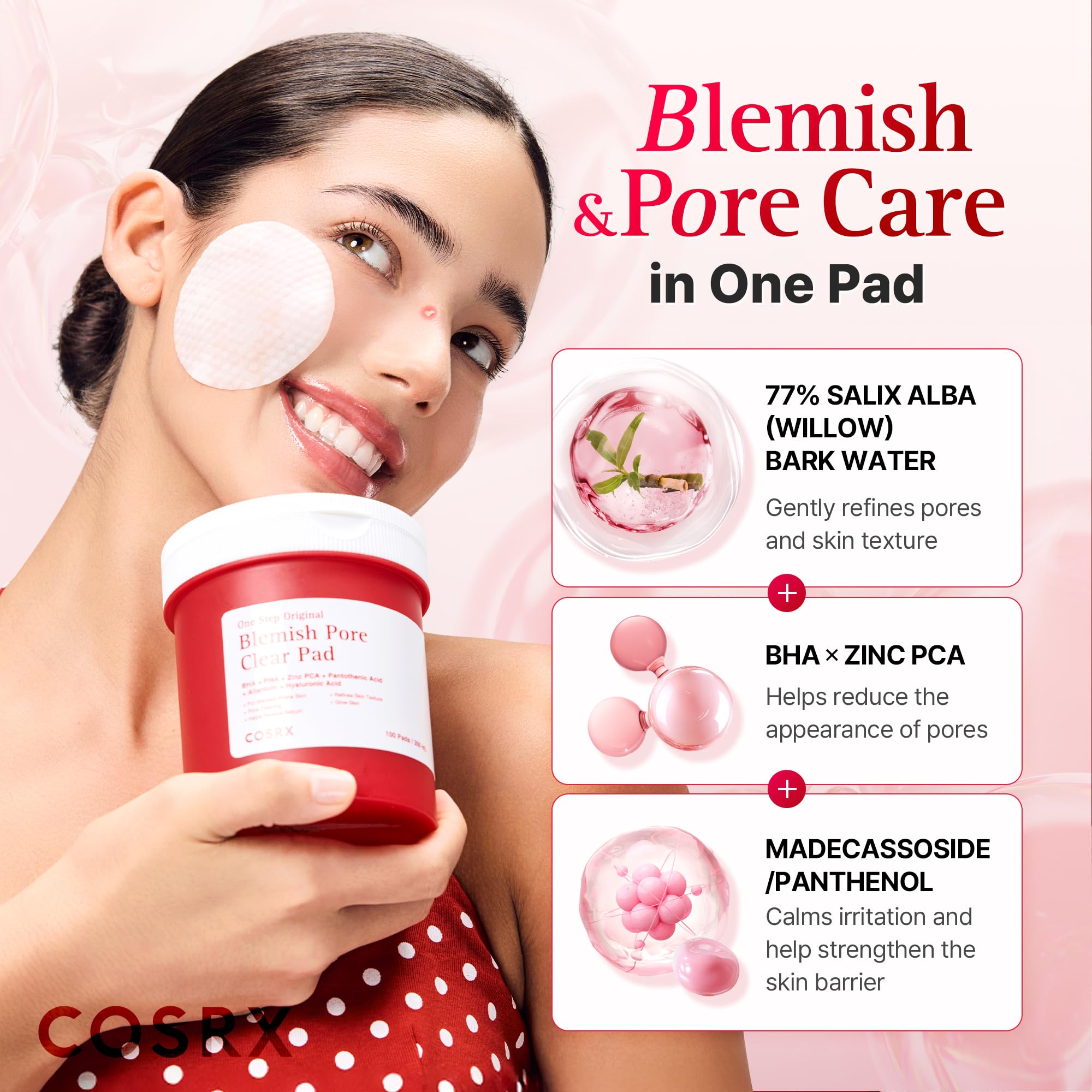 Amazon.com : COSRX OneStep Original Blemish Pore Clear Pad, 100